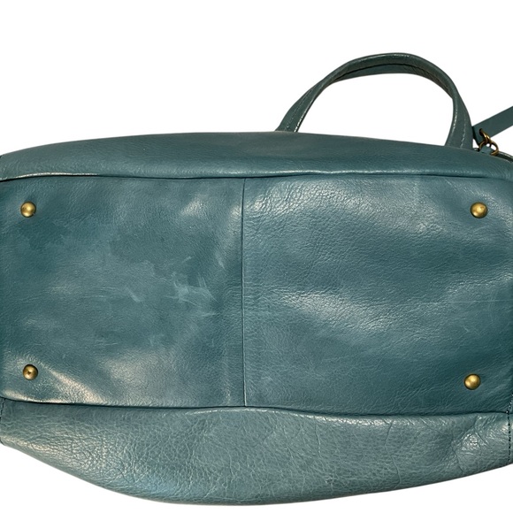 Teal Leather Shoulder Bag - Picture 8 of 13